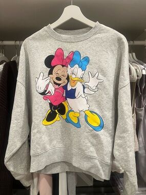 Minnie & Daisy Graphic Fleece Lined Sweatshirt - Size Medium